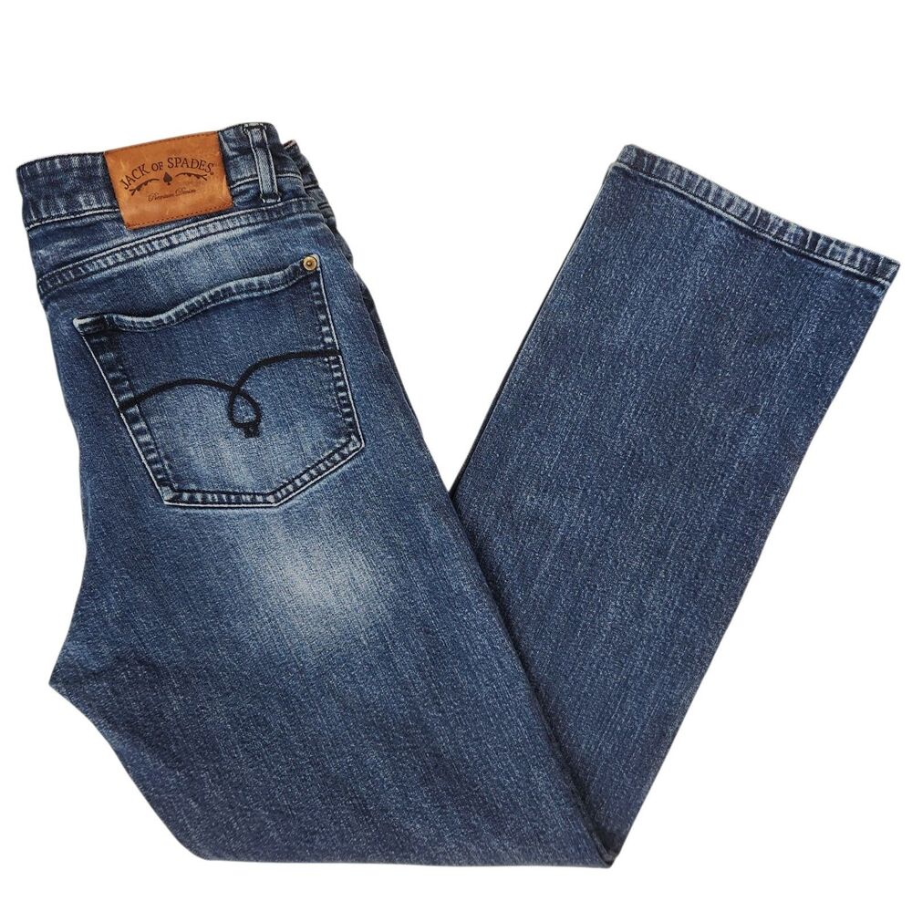 Jack Of Spades The High Roller 5 Pocket Style Straight Leg Denim Jeans 32x34
